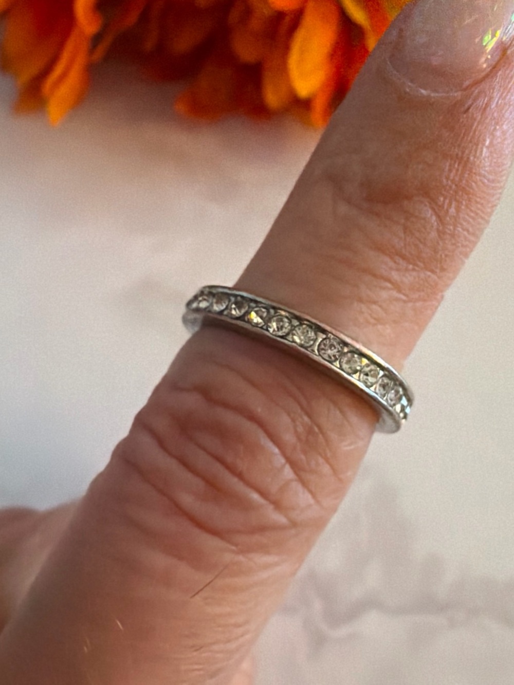 Silver Crystal Channel-Set Eternity Ring - Silver